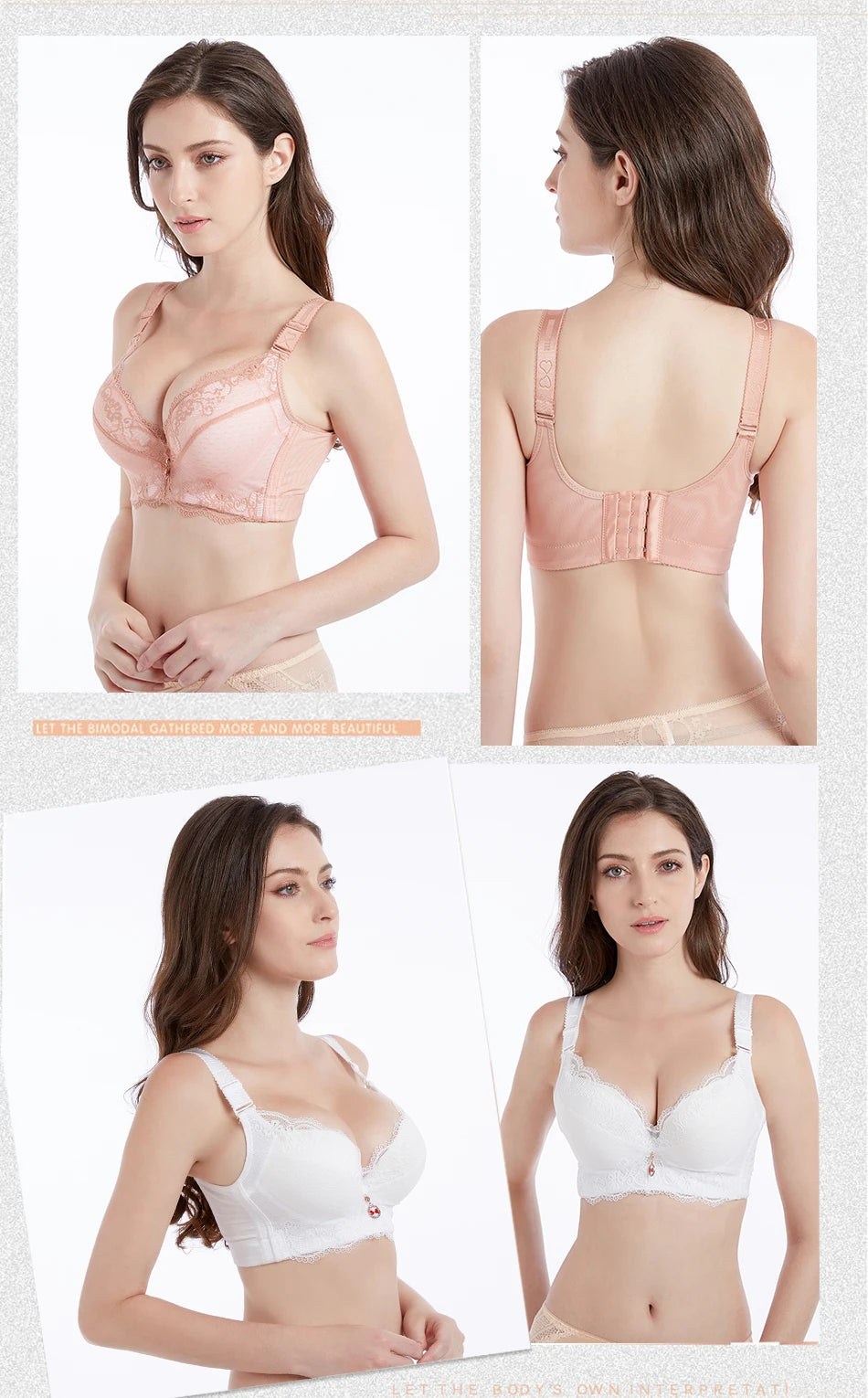 FallSweet Push Up Padded Bras for Women Lace Plus Size Bra Add Two Cup Underwire Brassiere A B C Cup Sexy Female Lingerie