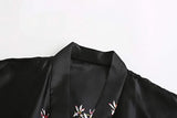 Silk Satin Wedding Bride Bridesmaid Robe Floral Bathrobe Short Kimono Robe Night Robe Bath Robe Fashion Dressing Gown For Women