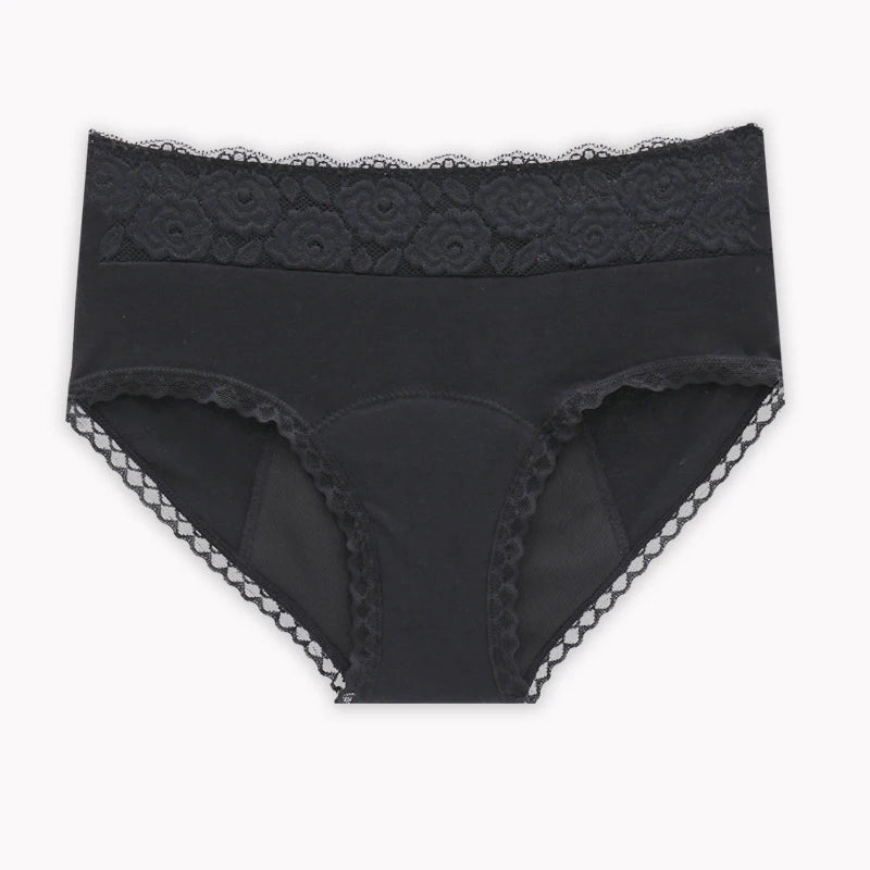 4-Layer Leakproof Menstrual Period Panties Fast Absorbent Underwear Sexy Lace Women Menstrual Briefs Plus Size Lingerie 5XL 6XL