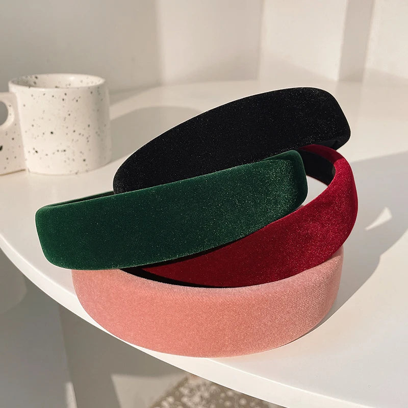 Winter Thick Headbands for Women Velvet Sponge Hairband Girls Wide Hair Bezel  Elasticity Padded Headwear Hair Accessories