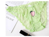 Meet'r Women Sexy Lace Lingerie Temptation Low-waist Panties Fruit Ins Embroidery Transparent Briefs Seamless Sweet Underwear