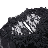 AltGoth Aesthetic Gothic Midi Dress Women Vintage Elagnt Lace Patchwork See Through Flare Sleeve High Waist Clubwear Dress Femme