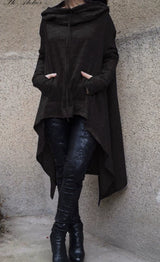 Fashion Trends New European and N Pure Color Long Hoodie