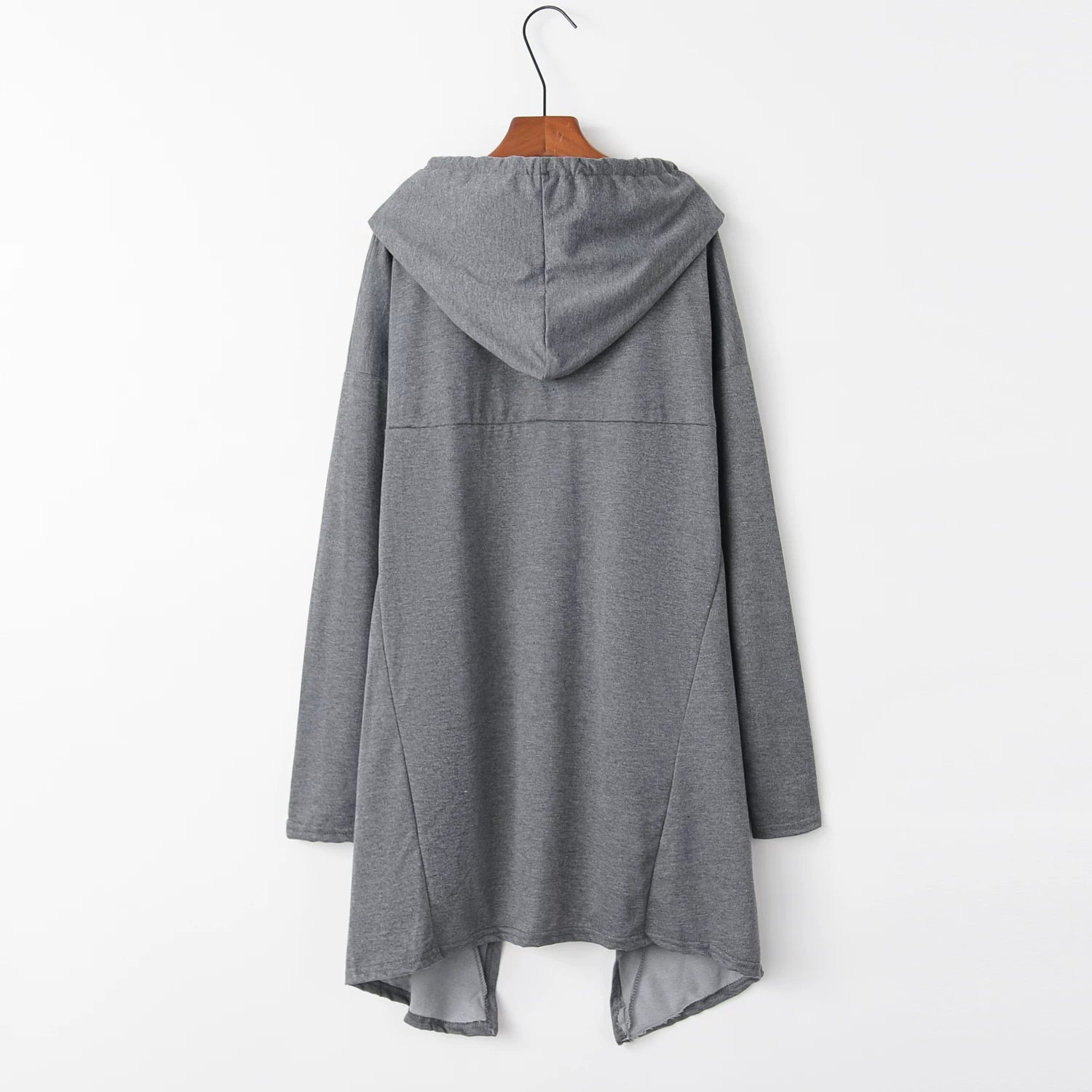 Fashion Trends New European and N Pure Color Long Hoodie