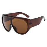 INS Popular Oversized Pilot Sunglasses Women Fashion Luxury Big Frame One Piece Gradient Sunglasses Retro Classic Thick Shades