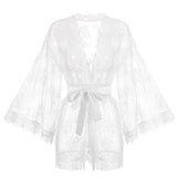 Sexy Lace Ladies Single Size Loose Black and White Bathrobes 264