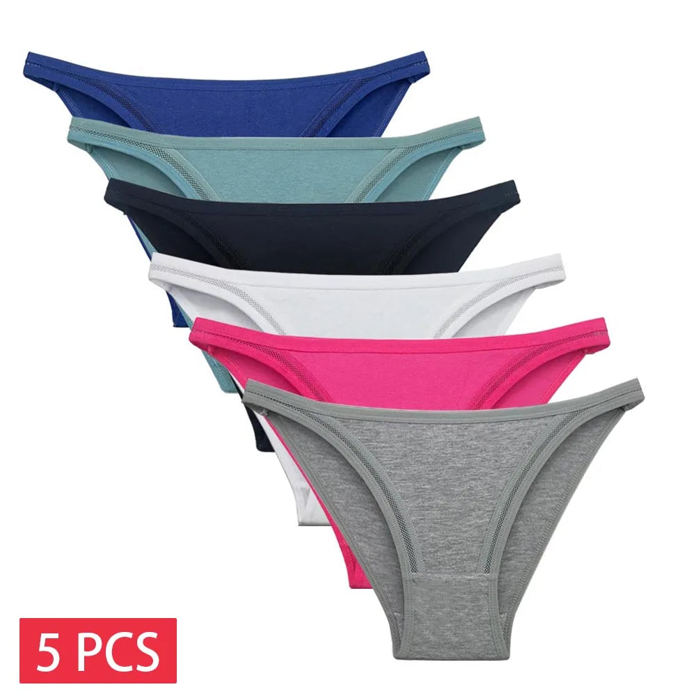 5 PCS/SET New Arrival Low Rise Ladies Sexy Lace Panty Underpants Panties For Women Lingerie Cotton Briefs