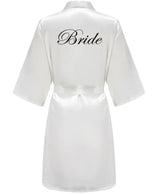Wedding Party Team Bride Robe With Black Letters Kimono Satin Pajamas Bridesmaid Bathrobe SP2000