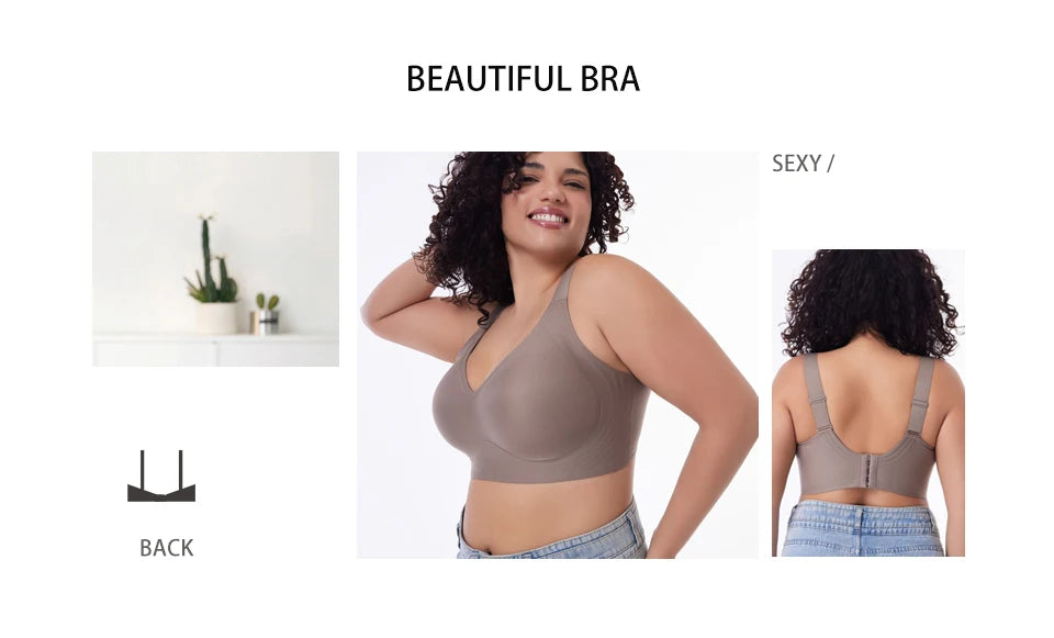 FallSweet Push UP Bra for Women Seamless Plus Size Bras Thin Cup Wireless Bralette Sexy Brassiere Femme M-6XL