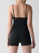 Summer Hot Girl Lace Edge Shoulder Strap Adjustable Jumpsuit Tight Fitting Vest Bodysuits Women's Sports Yoga Shapewear Camisole