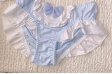 MOYISU Kawaii Lolita Bra Set, Bunny Ear Cutout No Wire Bralette Soft Sweetheart Lingerie Small Bust Pure Sexy Japanese Ya Ma Die