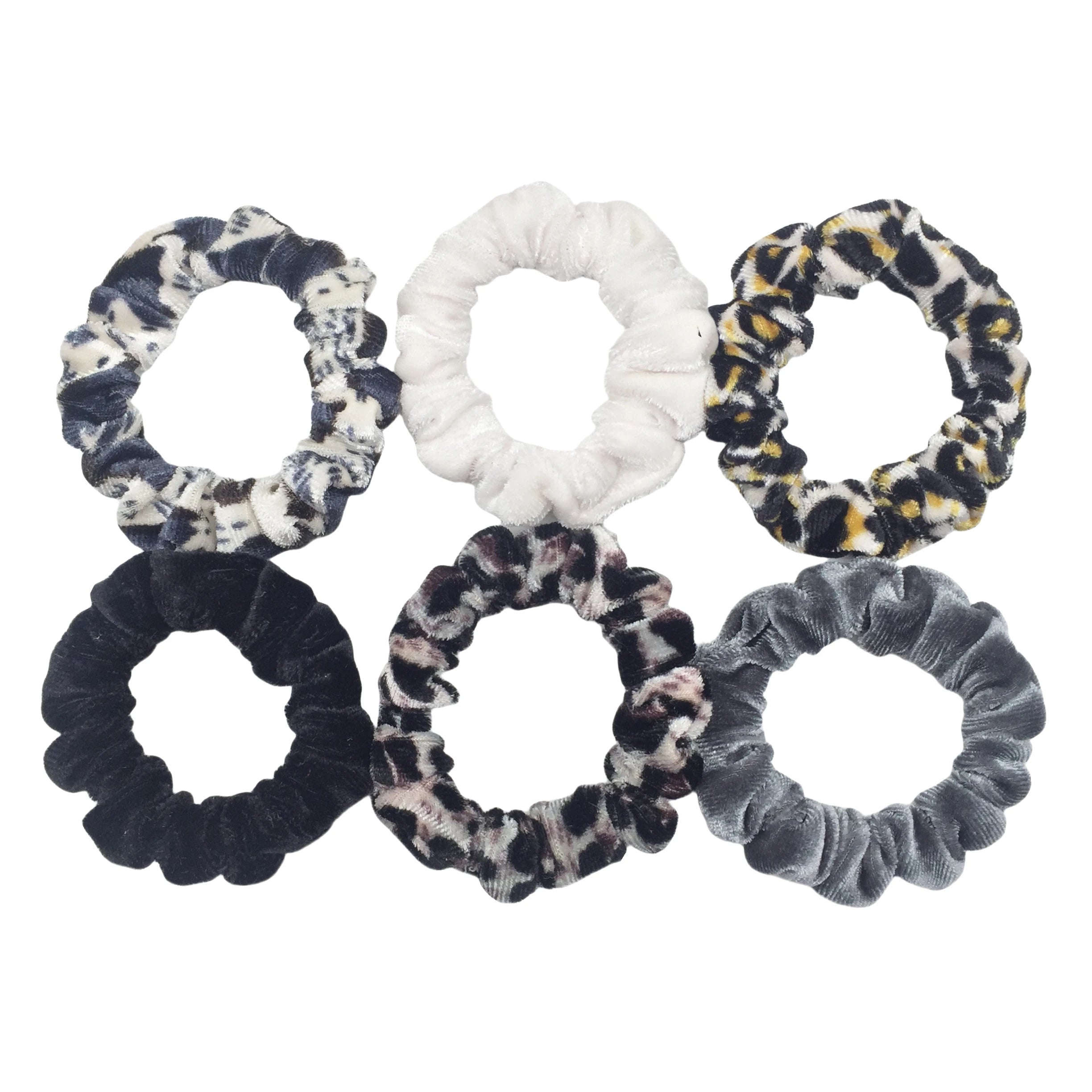 24/50/6pcs Scrunchies Women Velvet accessoires for boutique Cute Leopard High Quality Elastic Headwear Ponytail Hair Tie