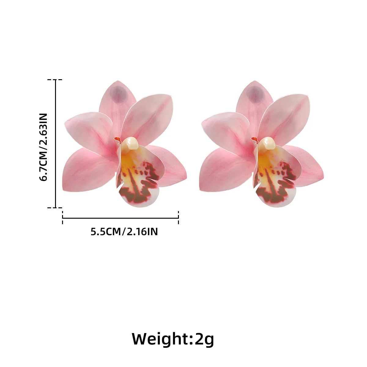Chiffon flower multi-layer earrings, summer beach vacation style exaggerated earrings design, light luxury, niche
