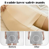 Double Layer Safety Panties For Girls Women Boxer High Waist Protective Shorts Under the Skirts Summer Dress Underwear
