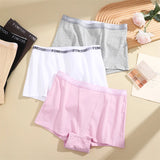 3Pcs Women's Panties Cotton Seamless Sports Boxers Underwear Female Solid Color Briefs Lingerie Intimate Underpant Finetoo S-XXL