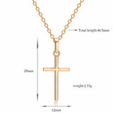 Fashion Christian Jesus Cross Necklaces Silver Color Long Chain Simple Pendants For Women Men Jewelry Gifts Dropshipping