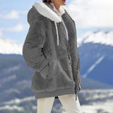 Autumn Winter Fashion Women's Coat New Casual Hooded Zipper Lady Clothes Cashmere Female Fleece Jacket Solid Color Ladies Coats