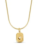 Stainless Steel Vintage Textured Delicate Necklace