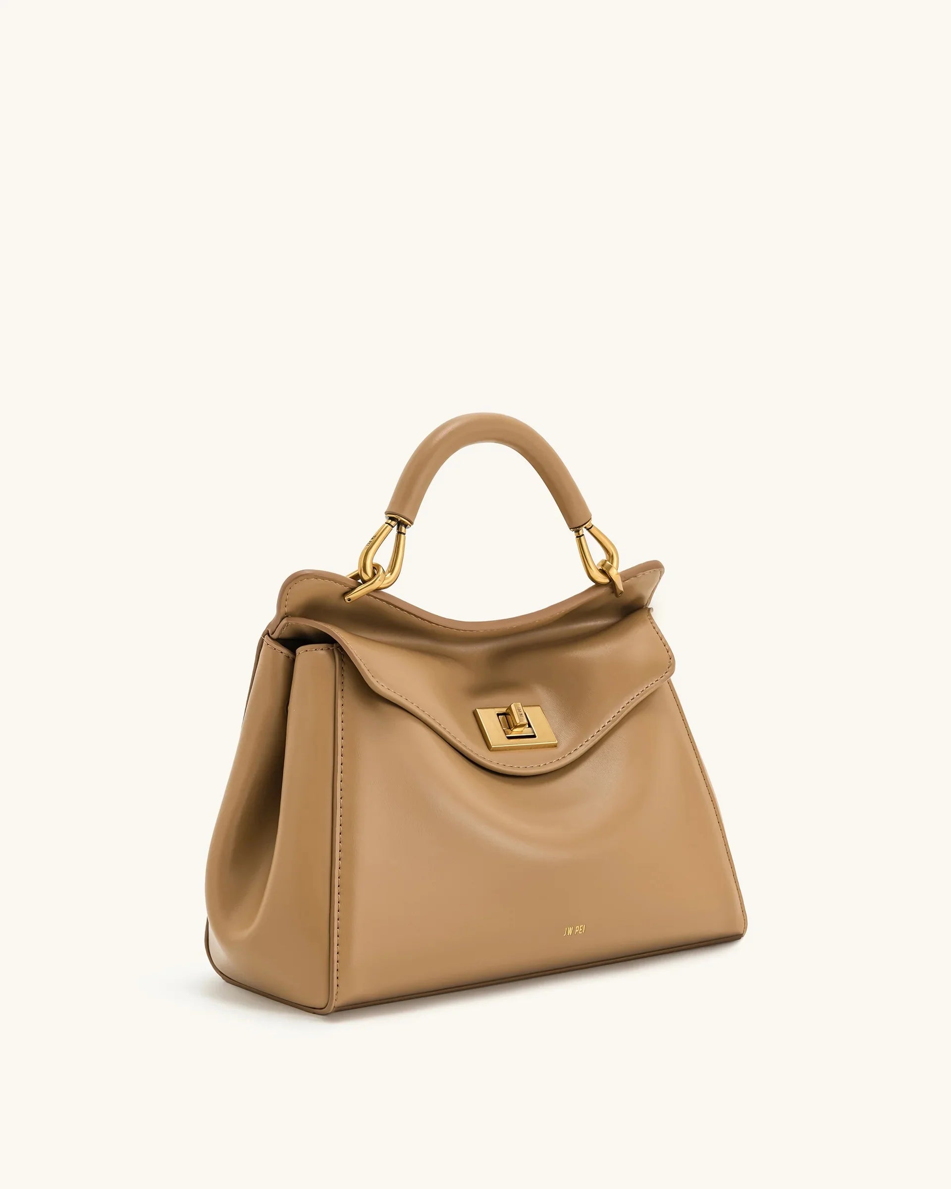 JW PEI Lucia Top-Handle Bag Luxury Designer Crossbody Shoulder Bag for Women Elegant Turn Lock Vegan Leather Messenger Purse