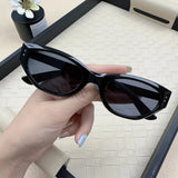 Minimalist Oval Cat-eye Glasses Women's Fashion Outdoor Folding Sunglasses Sun Shading UV Sunscreen Glasses Stylish Accessory