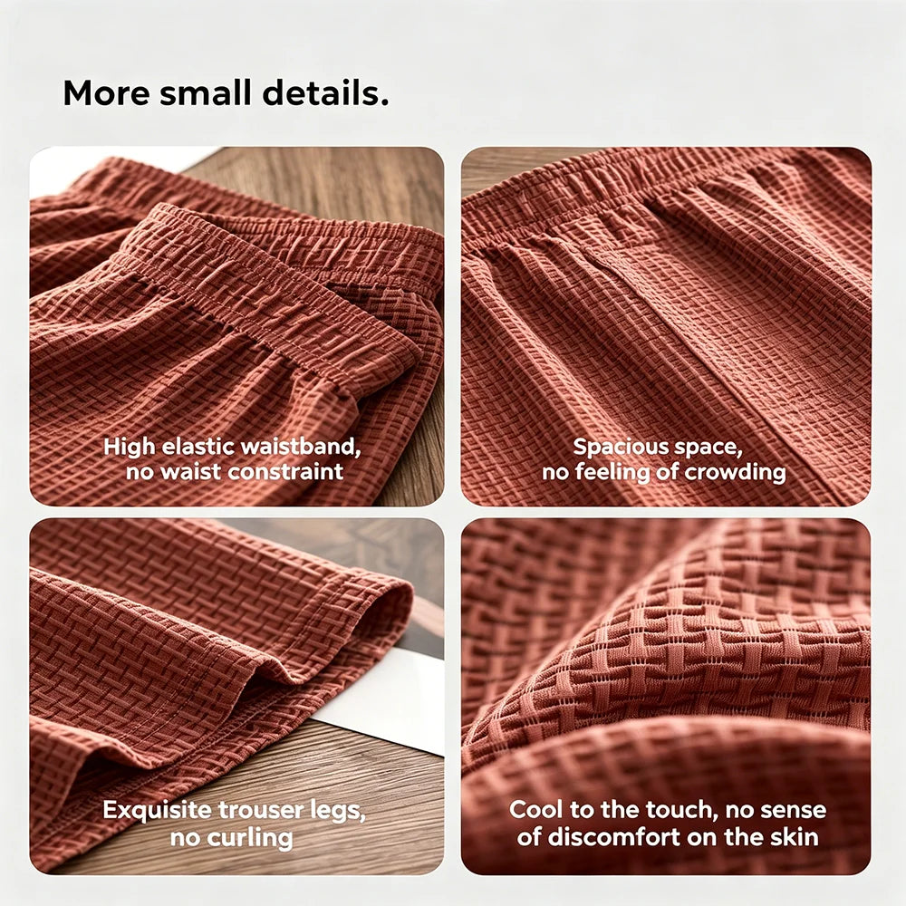 Mens Aro Pants Ice Silk Cool-Feeling Loose Breathable Boxer Briefs Men Seamless Boxer Shorts Male Underwear Man Pajama Pants