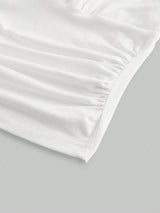 Solid V-neck Backless Halter Crop Top for Women Summer Sexy Y2K Sleeveless Ruched Top Streetwear