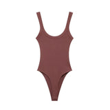 Skinny Ribbed Bodysuits for Women, O Neck, Straps, Snap-Button, Female Playsuits, Sexy Fashion