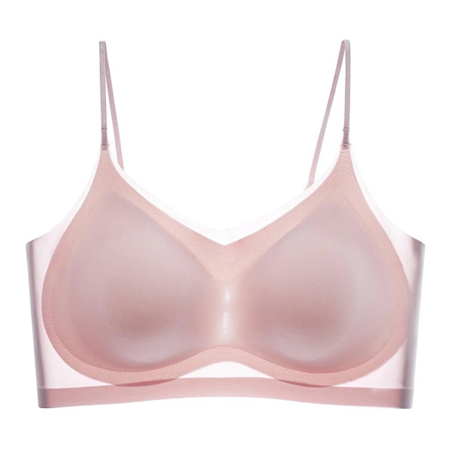 Ultra-Thin Breathable Ice Silk Top Bra Women's Seamless Back Halter Vest Wrap Bra Small Chest Together