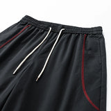 Unisex 2‑Pieces Tracksuit Set Color Contrast Stitching Stand Collar Zip‑Up Jacket Wide Leg Pants Windproof Outdoor Hiking Set