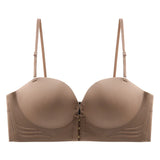 FINETOO Front Closure Sexy Push Up Bra Women Invisible Bras Underwear Lingerie For Female Brassiere Strapless Seamless Bralette
