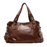 Retro Brand Roomy Shoulder Bag Female Luxury Solid Color Classic Crossbody Bag Large Capacity Style Soft PU Leather Tote Bag