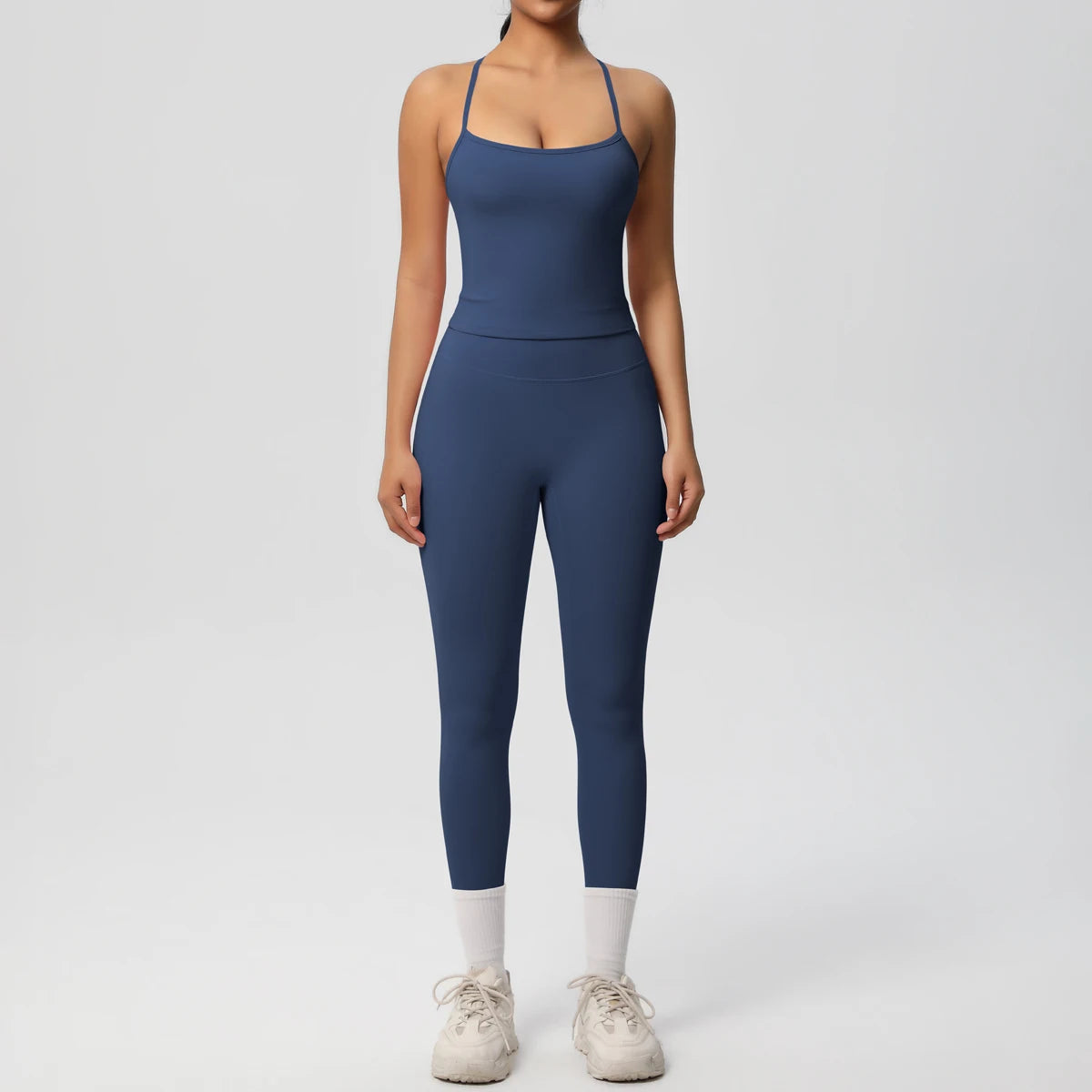 Halter Yoga Top Set Fitness Gym Suit Training Sleeveless Sport Gym Tops Crossover Back Sports Underwear  Tummy Control Slimming