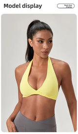 YOGA Naked Feeling Strappy Padded Sports Bras for Women - Fitness Workout Top Criss Cross Back Yoga sports Bras No steel ring