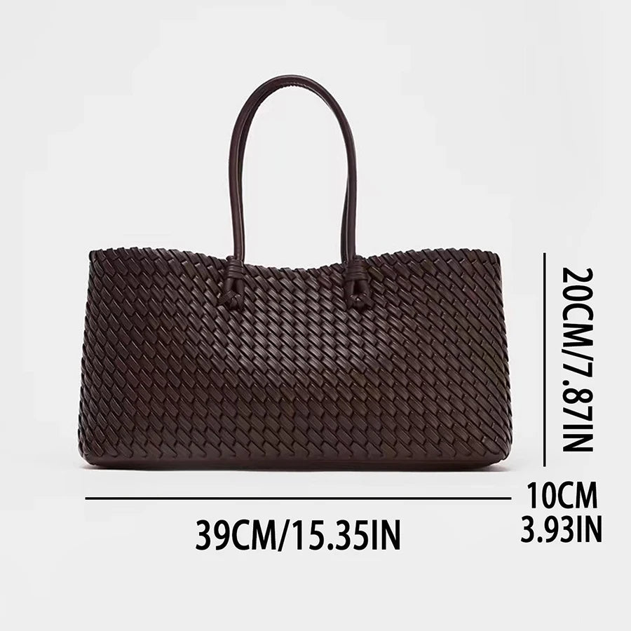 new niche commuting woven hand-held shoulder bag, fashionable and versatile, super large capacity tote bag