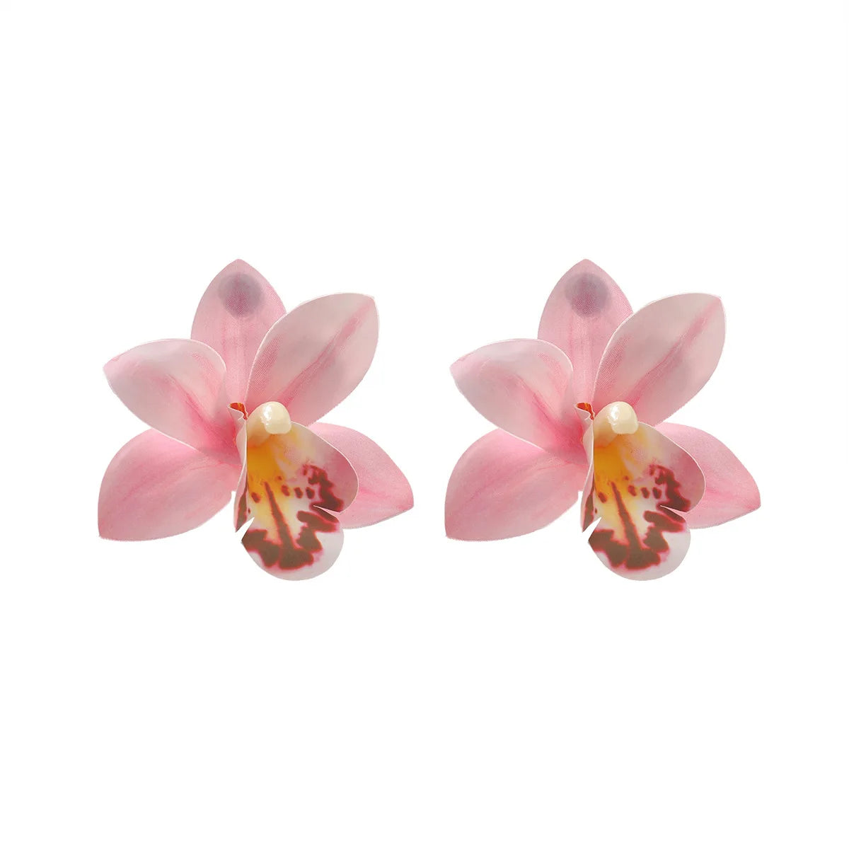Chiffon flower multi-layer earrings, summer beach vacation style exaggerated earrings design, light luxury, niche