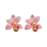 Chiffon flower multi-layer earrings, summer beach vacation style exaggerated earrings design, light luxury, niche