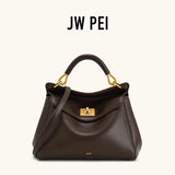 JW PEI Lucia Top-Handle Bag Luxury Designer Crossbody Shoulder Bag for Women Elegant Turn Lock Vegan Leather Messenger Purse