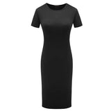 Summer Women Dresses Knee-Length Shinny Casual Short Sleeve Bandage Bodycon Sheath Dress Vestidos