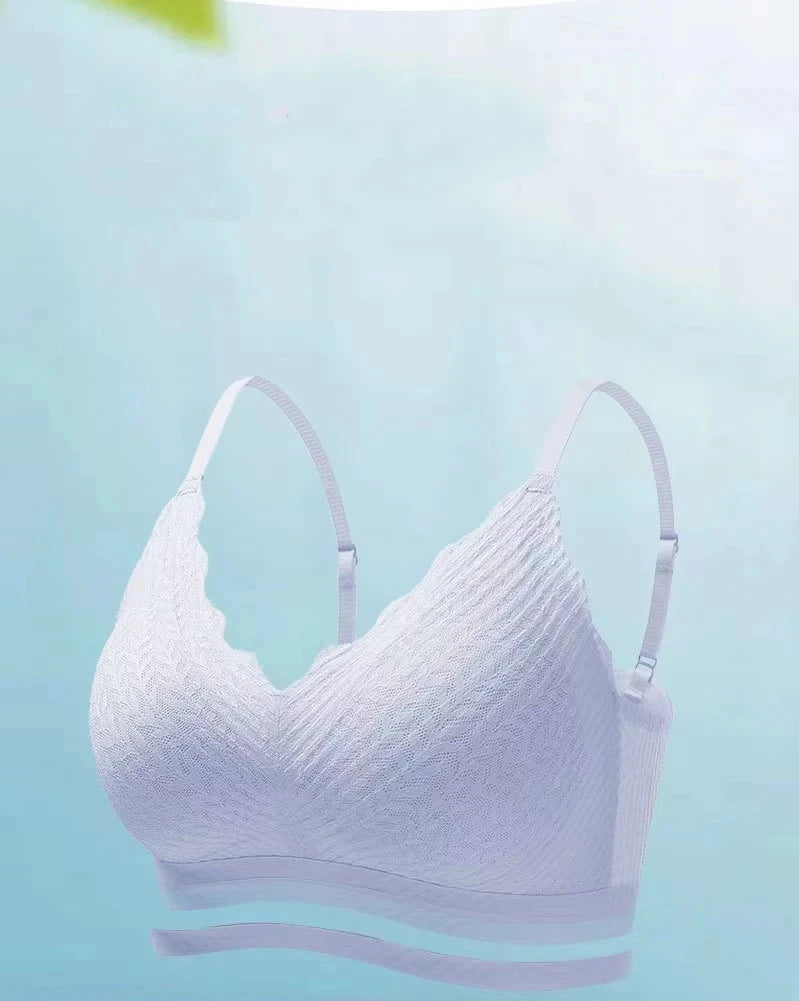 New Top Lace Seamless Women's Underwear Small Chest Gathered Non-slip No Steel Ring Sexy Sling Beautiful Back Bra Thin Section