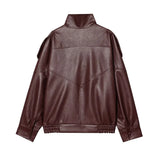 MUJER Faux Leather Women's Jacket Black Oversize Bomber Jackets for Women Outerwears Winter Overcoat Female Fashion Jacket Woman