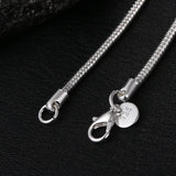 45-60cm 925 Silver 1MM/2MM/3MM solid Snake Chain Necklace For Men Women Fashion Jewelry for pendant