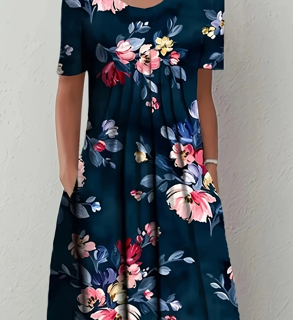 Fashion Elegant Women Dress Loose Casual Dress Women Printed Dress New Temperament
