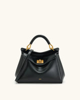 JW PEI Lucia Top-Handle Bag Luxury Designer Crossbody Shoulder Bag for Women Elegant Turn Lock Vegan Leather Messenger Purse