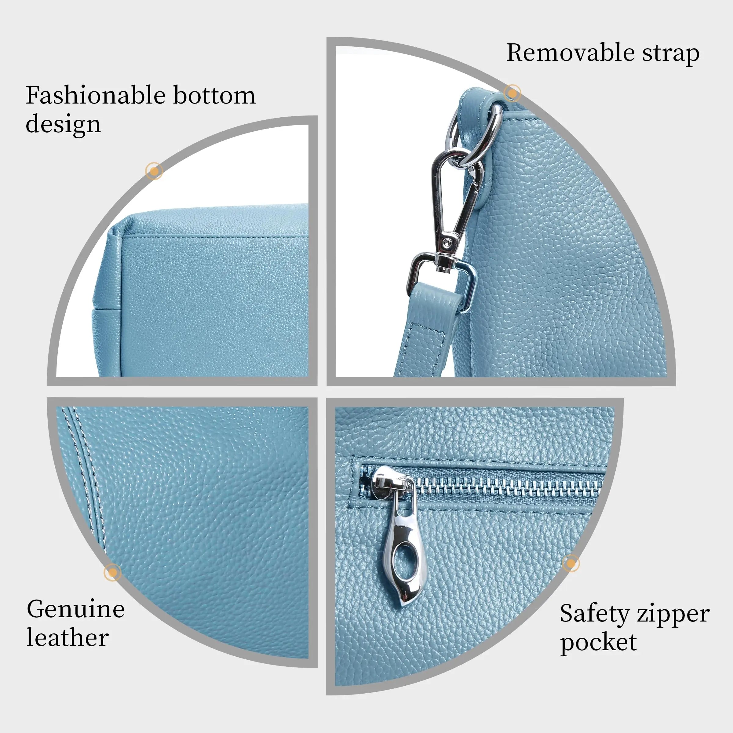 Genuine Leather Shoulder Bags and Quiet Luxury Handbags for Women Purses Designer Cross Body Hobo Medium Size Tote Bags