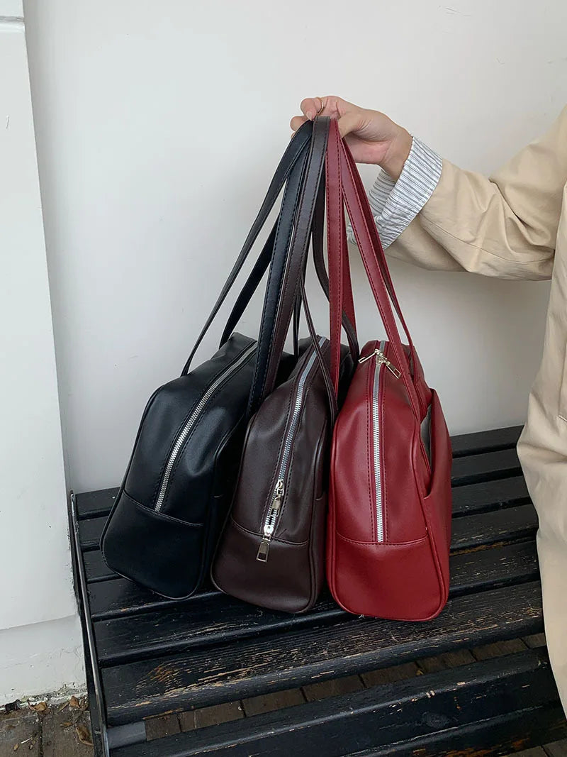 Korean Style Large Capacity Single Shoulder Women's Bag Versatile Vintage Underarm Bag Autumn 2025 New Arrival Tote Bag