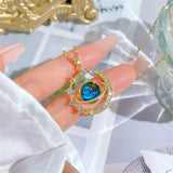 Stainless Steel Clavicle Chain Exquisite Starry Sky Planet Light Luxurious Temperament Gorgeous Necklace Star and Moon Versatile