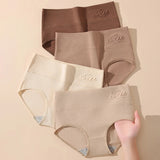 4PCS High Waist Women's Panties Body Shaper Underwear Breathable Cotton Underpants  Plus Size M-5XL Panty Slimming Female Briefs