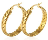 Luxury Shiny Zircon Hoop Earrings for Women Trendy Golden Stainless Steel Wed Ear Geometric Circle Earring Jewelry Pendientes