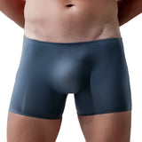 Men's 3D ice silk inner pants with seamless and ultra-thin design for the crotch, flat-leg style, breathable summer shorts