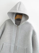 HH 2026 Casual Women's Soild Zipper Hoodie Long Sleeve Big Pocket Zipper Jacket With Hood Female Loose Outerwear Coat Tops